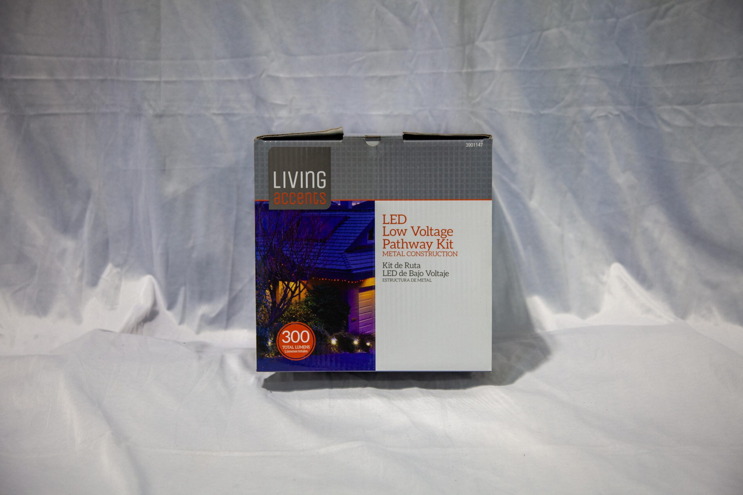 LED Low Voltage Pathway Kit by Living Accents, featuring metal construction, designed for outdoor lighting with a total of 300 lumens for effective illumination. Perfect for enhancing pathways and gardens.