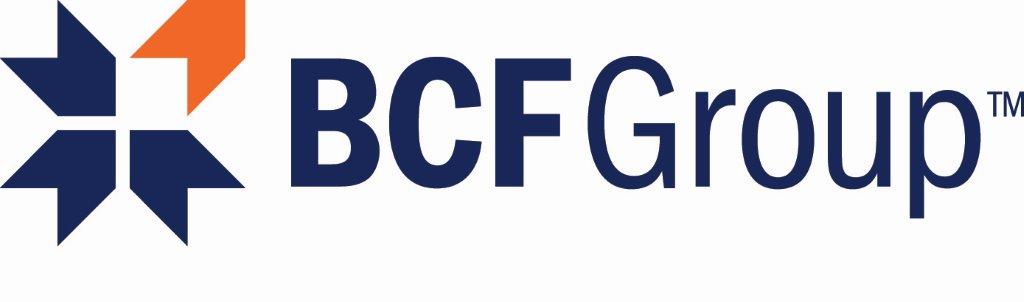 BCF Group logo featuring a geometric design with blue and orange elements, representing innovation and collaboration in business services.